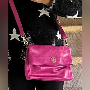 Tory Burch Convertible Foldover Flap Clutch / Crossbody Bag.